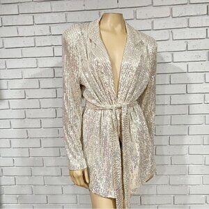 ASOS Women’s Jersey Wrap Sequin Blazer - Size 14